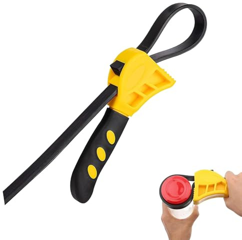 CONGGUAN 6 Inch Adjustable Strap Wrench, Heavy Duty Rubber Belt Wrench for Oil Filter Removal, Water Filter, Pipe Repair & Tight Jar Opening, Non Slip Multi Purpose Plumbing Tool