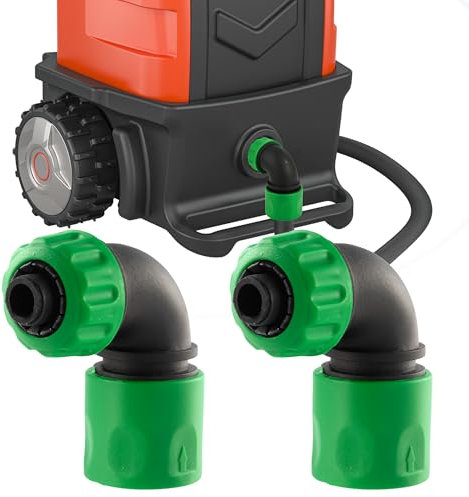 2 Pcs ABS 1/2 (12.5mm) Hose Elbow Quick Connector Garden Irrigation Car Wash Hose 90 Degree Elbow Quick Coupling Adapters(Green)