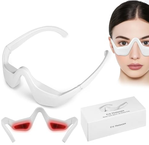 Eye Massager,Under-Eye Red Light Therapy Device,Red Light Therapy Glasses Eye Mask for Reduce Dark Circles Puffiness Wrinkles, Bag Remove