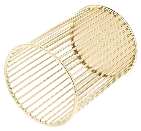 OSALADI Porte-crayon Métal Ajouré Doré Organisateur de Bureau Élégant Rangement Papeterie Compact Accessoire de Bureau pour Maison