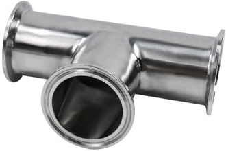 UTALIND 2/50.8 mm OD Tri Clamp Fittings Clamp Tee 3 Way, Stainless Steel Tri Clamps Tube Fittings for Chemical Processing, Manufacturing Industries (2 OD, 155 mm Length)