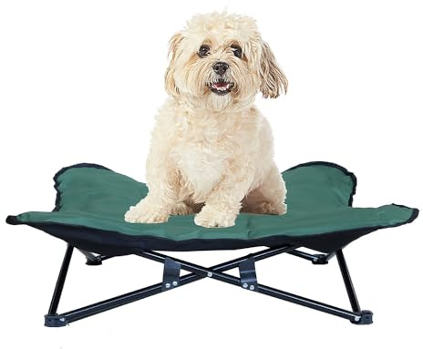 NEWFUN Hundeliege Outdoor Klappbar, Hundebett, Zerlegbar, mit Aufbewahrungstasche, Geeignet für Reisen, Garten, Außen- und Innenbereich, 70 x 70 x 22 cm