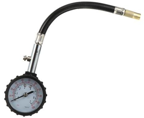 MOLUCKFU Manomètre de Pression des Pneus Testeur Précis pour Voiture et Moto en Cuivre et Aluminium Jauge Intégrée, Petite Taille pour Entretien Automobile
