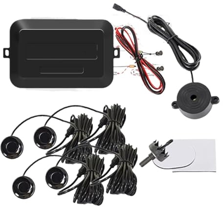 Kit Parcheggio Per Auto Sonde Indicatore Avviso Sonoro Backup 4 22 Mm 12 V 8 Colori Telecamera Backup(Nero)