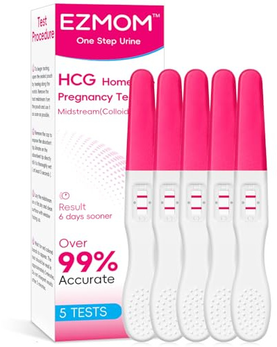 EZMOM Early Detection Pregnancy Tests, 5 Count HCG Tests for Home Use, Midstream Early Detection Test, Accurate Fast Results Testing Kit