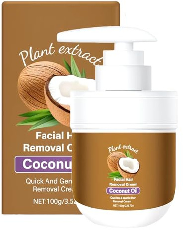 Hair Removal Cream for Men and Women, Painless Depilatory Cream with Coconut Oil, Gentle Intimate Hair Removal Cream for Genitals Bikini Legs Arms and Face (1 Pcs)