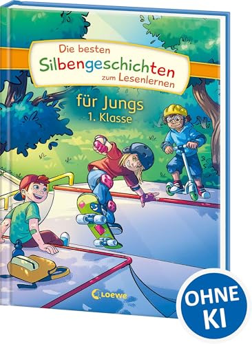 Die besten Silbengeschichten zum Lesenlernen für Jungs 1. Klasse: Erstlesebuch mit farbiger Silbentrennung für Grundschüler ab 6 Jahre