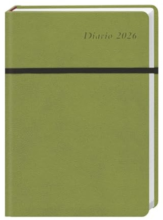 Diario Wochen-Kalenderbuch A6, grün 2026: Grüner Terminplaner 2026. Buch-Kalender mit Lesebändchen und Gummiband. Taschenkalender zum Planen von Terminen. (Bürokalender Heye)
