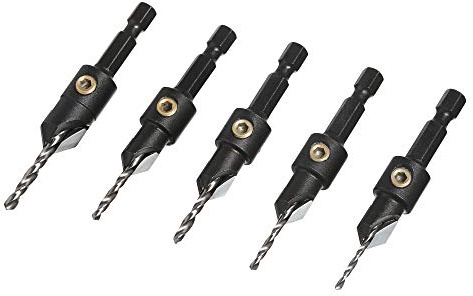 Trend Snappy 5-Piece TCT Countersink Set, Imperial, Adjustable Depth, Quick Release System, SNAP/CSTC/SET