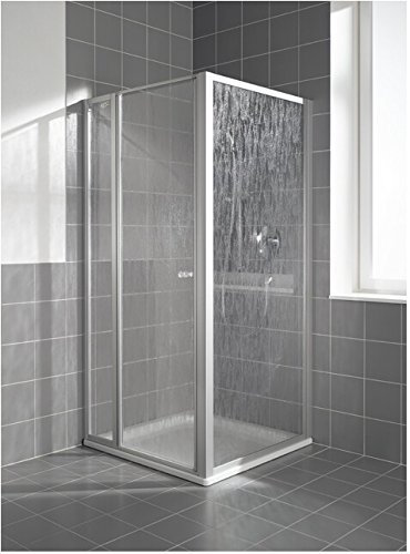 Kermi Nova 2000 Seitenwand silber matt; Kunst Trevibrunnen Glas; 90; 200