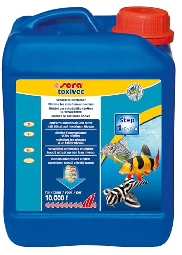 sera toxivec 2500 ml | Aquarium Wasseraufbereiter für Notsituationen | Neutralisiert Ammoniak & Nitrit | Aquarium Zubehör | Sofort-Hilfe gegen giftige Stoffe für klare Wasserwerte