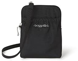 Baggallini Bryant Smartphone Pouch and-Purse - Lightweight, Water Resistant-Travel-Bag with RFID Protection, Adjusts to Become-Belt-Bag or -Fanny Pack Black