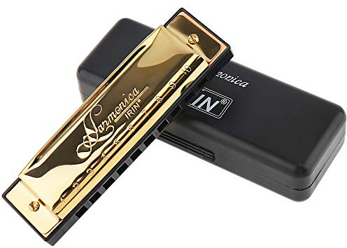 OriGlam Blues Harmonica Key of C, 10 Hole 20 Tones Diatonic Harmonica C with Case for Beginner, Students, Kids Gift