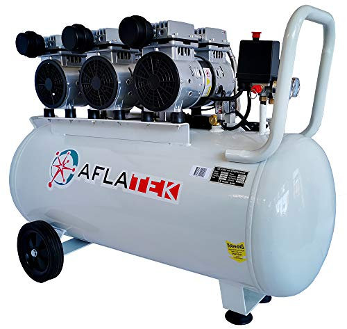 Aflatek - Compresor de Aire Silencioso - 100 Litros - 330 L/min - 220V - Sin Aceite - 24 Meses de Garantía - Ideal para Talleres y Entornos de Trabajo Tranquilos