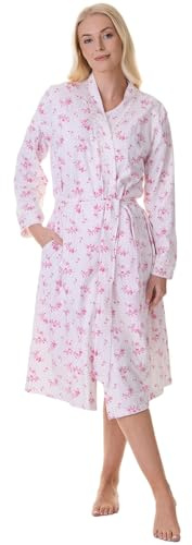 Camille Women's 100% Cotton Dressing Gown In Floral Print - Lightweight & Breathable Design With Tie Belt Fastening
