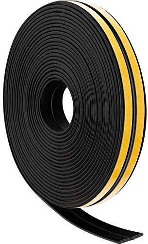 12 M Dichtung Streifen Schaumband Dichtung Streifen Tür Fenster Luftzug Ausschluss EPDM Band Selbstklebende Dichtung Streifen für Klingen Wind Geräusche Proof (Schwarz)