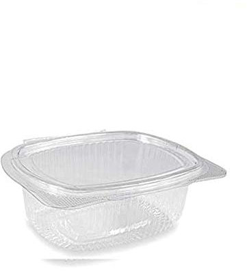 VIRSUS Vaschette Ovali in Pet Scatola da 50 Vaschette 500cc Trasparenti Con Coperchio unito. Contenitori con Chiusura Ermetica