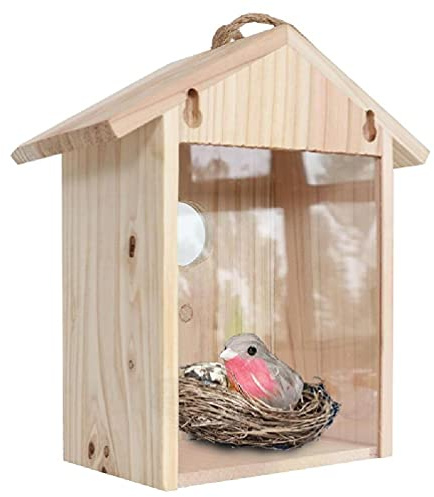 ZHOUMO Nichoir à oiseaux avec ventouses puissantes pour fenêtre, Nichoir pour mésange et pinson, Transparent pour observer les oiseaux