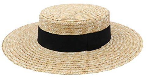 Classic Italy - Chapeau Paille Large Bord, Paille Finement tressée Homme ou Femme Canotier Large - Taille 62 cm