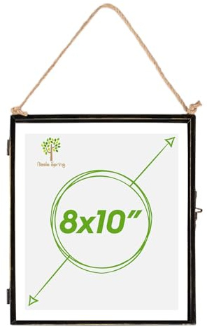 Nicola Spring Metal Photo Frame - Fits Photo Size 8 x 10 (20 x 25cm) - Pack of 1 - Black Picture Frame Portrait Orientation Freestanding Certificate Display Poster Case