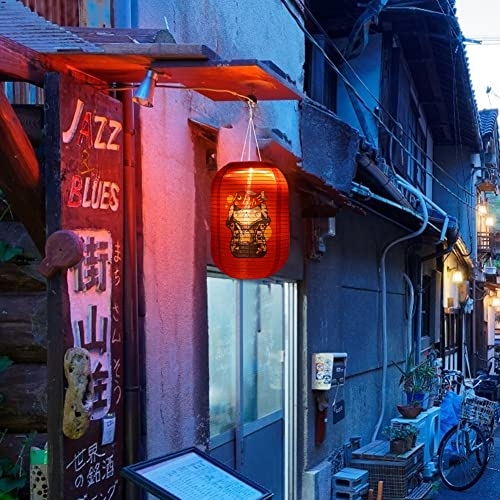 popyes Lanterne Solaire Japonaise à Imprimé Chat Porte-bonheur Lanterne Suspendue Décorative en Tissu Imperméable LED Lanterne Japonaise Rouge Suspension pour Jardin Cour Bar Restaurant (Style K)