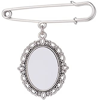 Hochzeits-Foto-Charm-Anstecknadel, DIY-Wärmeübertragungs-Brosche, Hochzeits-Charms, Spitzenrahmen, oval, Gedenk-Bild, Charm-Anhänger