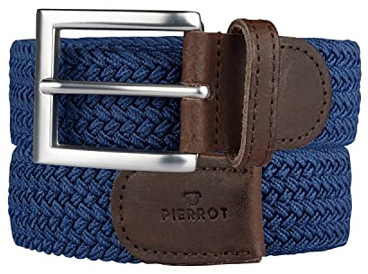 Pierrot Geflochtener Gürtel Herren - Stoffgürtel Stretchgürtel Flechtgürtel Elastischer Gürtel Golfgürtel für Männer - Handwerkliche Herstellung
