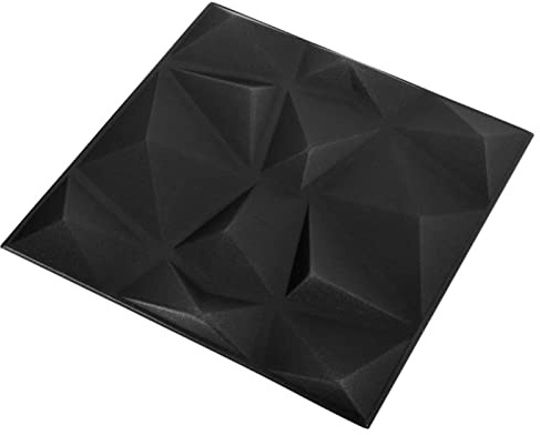 Tidyard 3D Wandpaneele 24 STK. Dekoren Wandverkleidung Deckenpaneele Platten Paneele Wanddeko Wandtattoos 50x50 cm Diamant Schwarz 6 m²