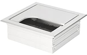 Desk Cable Grommet - Square/Rectangular - White, Black, Aluminium - 80x160/80x80 (White, 80x80mm)