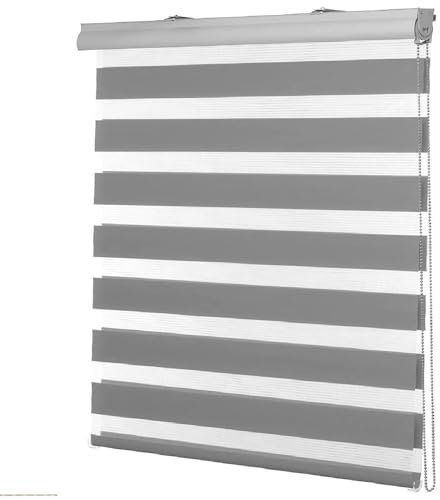 Lamellenvorhang Jalousie Jalousette 115 x 320 cm Sichtschutz,Einfache Montage Fenstervorhänge, Verdunkelungsvorhänge mit Verstellbarer Kette für Tür und Fenster, Dunkelgrau