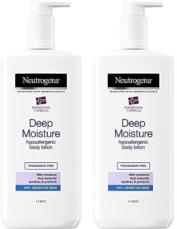 Neutrogena Norwegian Formula Deep Moisture Body Lotion Dry and Sensitive Skin, 400 ml (Pack of 2)