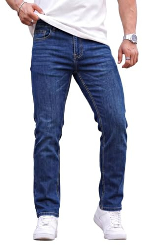 GINGTTO Hommes Jeans Slim Fit Pantalon en Jean Stretch pour Hommes avec élasticité