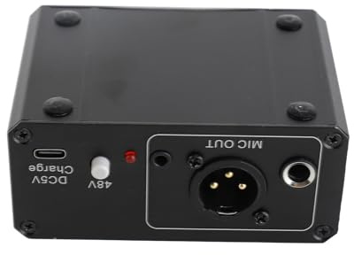 Mikrofonvorverstärker, Mikrofon Booster mit Hoher Verstärkung, Vorverstärker mit 48 V Phantomspeisung für Dynamische und Kondensatormikrofone, Mikrofonvorverstärker mit XLR
