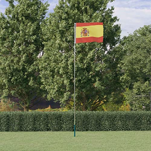 Decor-Spanien Fahne und Mast 5,55 m Aluminium Haus & Garten