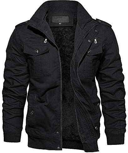 EKLENTSON Men's Fleece Lined Jackets Windbreaker,Winter Coats with Pockets