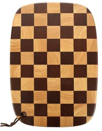 ASelected Grande planche à découper en bois d'hévéa 40 x 28 x 2 cm