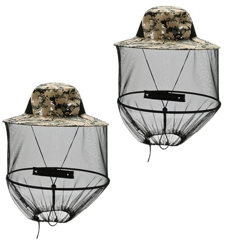 INNAL 2 Pcs Chapeau à Moustiquaire Pliable Chapeau avec Moustiquaire Chapeaux D'apiculteur Chapeaux Moustiquaires pour L'extérieur Pêche Camping Randonnée