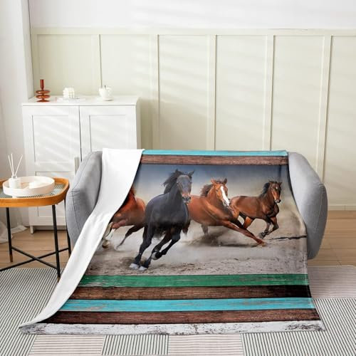 Kuscheldecke Pferd Flauschig,Lauschig,Weich Und Warm,Hohe Qualität,Weihnachts Wolldecke,Grosse Winterdecke Über Bett Oder Sofa,Weiche Decke Für Reisen Camping