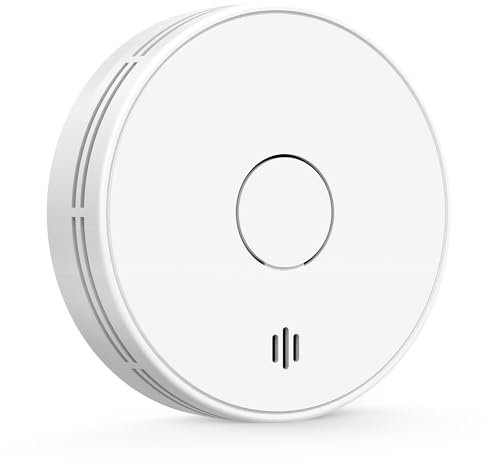 Smoke Alarm for Home, 10 Years Battery Smoke Detector Fire Alarm with Big Test/Silence Button, Conforms to EN14604 Standard, UKCA