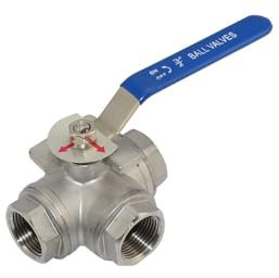 304 Edelstahl 3-Wege-Kugelhahn 1/4'' 3/8'' 1/2'' 3/4'' 1'' BSP Innengewinde L-Anschluss T-Anschluss(1/2,L Port)
