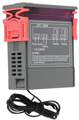 Digitaler Temperaturregler, Elektrischer Thermostat, Temperatursensor, 110–220 V, für Aquarien und Terrarien