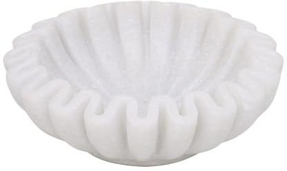 houseproud Serene Dekoschale aus weißem Marmor in Muschelform