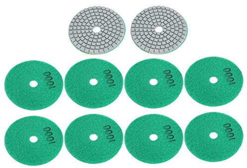 MOZUO 10 dischi abrasivi da 3 pollici, tamponi diamantati per lucidatura, kit di cuscinetti lucidanti per marmo, cemento, pietre, 1000 mesh