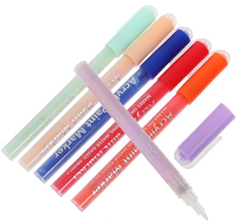 DEARMAMY 6 Pezzi Penne Per Nail Art Penna Per Manicure Fai Da Te Penna Per Decorare Unghie Flusso Di Colore Uniforme Adatta Centri Di Bellezza e Utenti Di Tutti