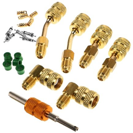 GANAZONO 1 Ensemble Kit Adaptateurs de Climatisation avec Outils de Réparation Ensemble Complet pour Systèmes de Réfrigération et Mini Split Inclut Extracteur de Noyau et Clé Durable et