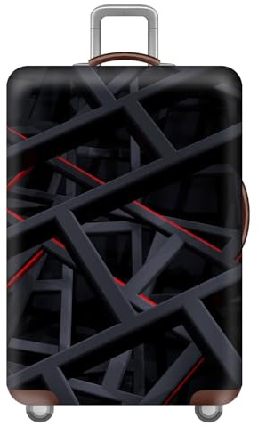 KofferschutzhüLle KofferhüLle,Coole Geometrische Linien Cyberpunk Stil,Koffer HüLle,Elastisch,Kratzfeste,KofferüBerzug,Luggage Cover FüR 18–32 Zoll,Kinder,Jungen,Teenager (Color 4,XL(29-32inch))