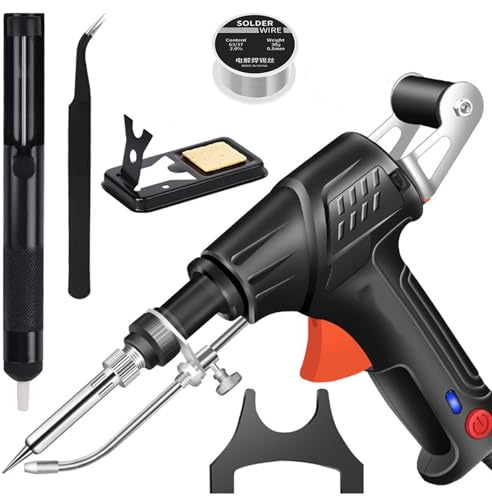 Kit di saldatura laser multifunzione da, utensili per saldatura laser industriali riscaldati internamente, saldatore automatico cablato, pistola per saldatura elettrica riscaldata internamente (Black)
