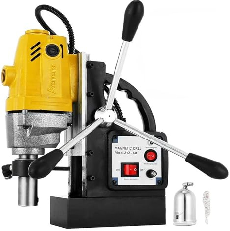 Trapano magnetico elettrico 1100 W 1,57 ″ Trapano a base magnetica nucleo magnetico trapano magnetico professionale trapano magnetico con collegamento al collo 13500N forza magnetica (1100 W)