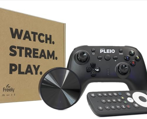 Netgem PLEIO | First Freely Streaming Device | 4K Streaming Media Player | Wireless Gamepad | Voice Remote | 12 Months Gaming Included | UK-Based Support