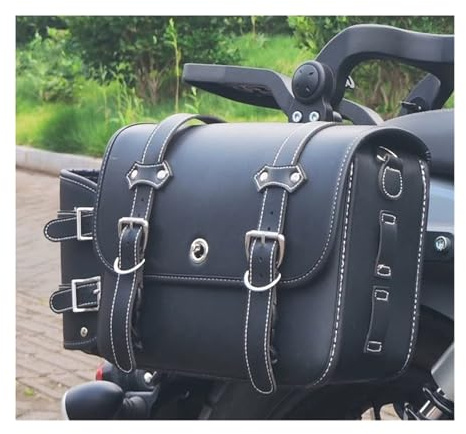 Vdifsvb Portaequipajes Motocicleta Respaldo Plegable Para Zontes 125c C125 125, Soporte Para Alforja Lateral, Bolsa De Viaje De Cuero